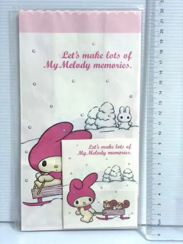 마이멜로디 소포장 세트 스노우 헤이세이 레트로 산리오 용돈 봉투