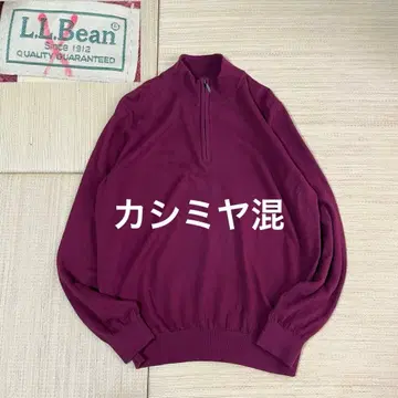 엘엘빈 코튼 캐시미어 하프 지퍼 스웨터 보르도 L