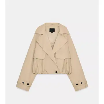 택 포함 새상품 ZARA 숏 벌룬 트렌치코트 XS 사이즈 코무기색