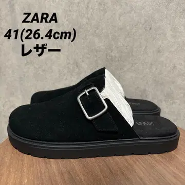 ZARA 자라 버클 가죽 클로그 샌들 41 26.4cm