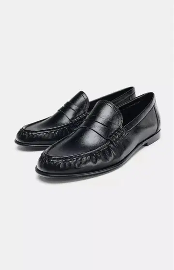 [미사용 새상품] zara 개더 소프트 모카신 37