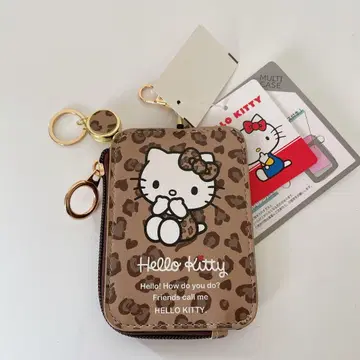 택 포함 산리오 헬로키티 패스 케이스 레오파드 무늬 시마무라 릴 포함