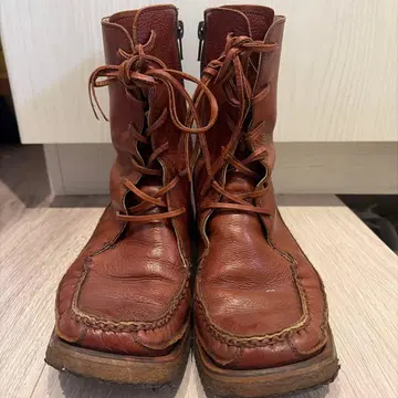 SAYA 사야 22.5 브라운 가죽 사이드 지퍼