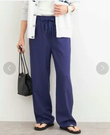 프레임워크 린넨레이온트윌드로스트 팬츠 블루 SS