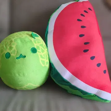멜론 [대]와 수박 [대] 봉제 인형 세트