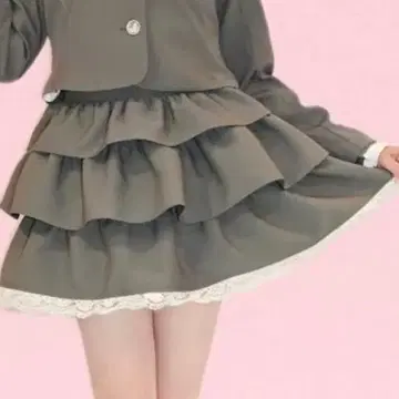 티어드 미니 스커트 그레이 M 모만두짱