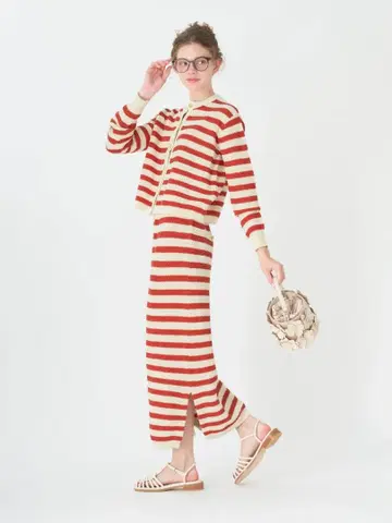 신상 새상품 트루 바이 마리코 오이카와 Ondine 레드 보더