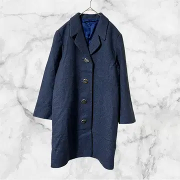 1624 새상품급 롱 코트 쇼와 레트로 컬러 코트 큰 버튼