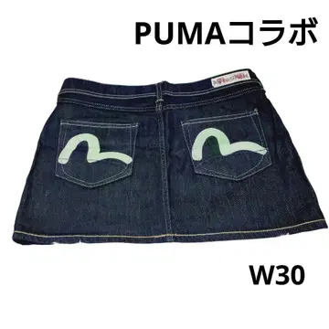 EVISU x PUMA 다크 네이비 데님 스커트 W30
