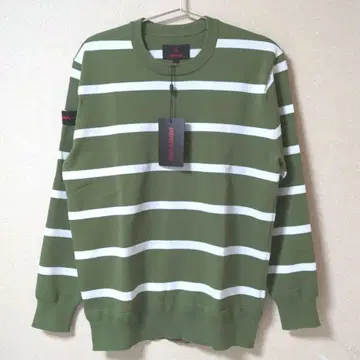 미사용 새상품 브리핑 크루넥 니트 보더 긴팔 M