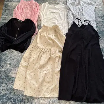 봄/여름 여성용 묶음 판매 6종 세트 코디네이트 슬리브리스 셔츠 겉옷