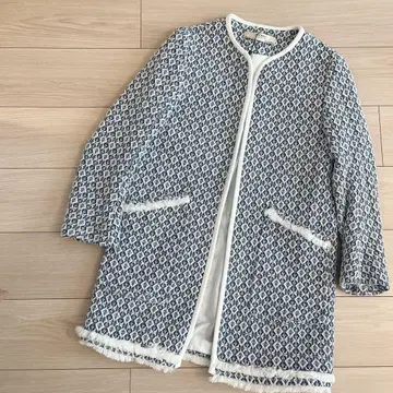 ZARA 고블랑 자카드 노카라 자켓 세레모니