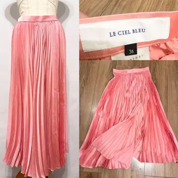 LE CIEL BLEU 르쉘블루 랩 플리츠 스커트 핑크 36