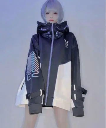 ililil x 아노네 콜라보 사이버 저지 후드티