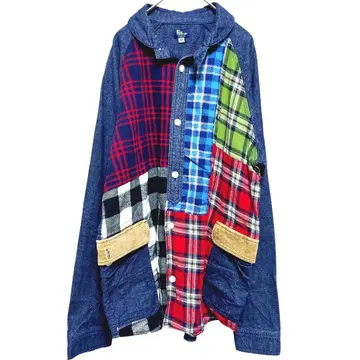 고 슬로우 캐러밴 클레이지 절개 셔츠 5 XL 상당 패치워크