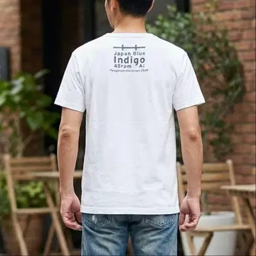 H377*45R 45rpm 반팔 티셔츠 백 프린트 화이트 코튼 3