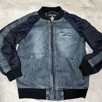 y2k 페이드 가공 데님 MA1 봄버 쇼트 기장 그런지 00s