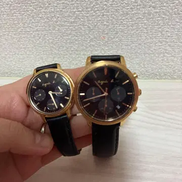 Agnes b. 아날로그 손목시계 크로노그래프 페어