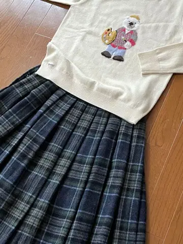 마드모아젤 논논 화가 곰 자수 니트