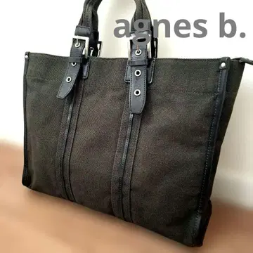 agnes b. 아그네스 베 토트 비즈니스 브리프 가죽 캔버스