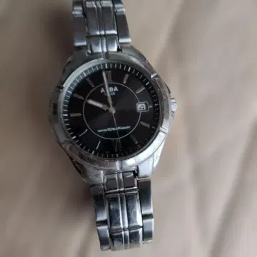 작동품. ALBA 솔라 쿼츠 손목시계 블랙