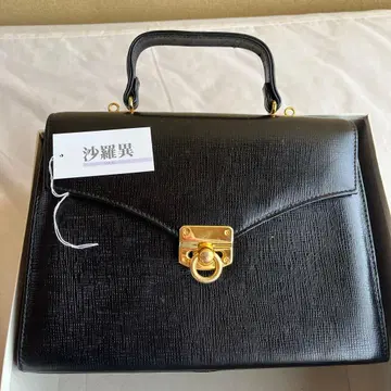 블랙 핸드백 합성 피혁 골드 락