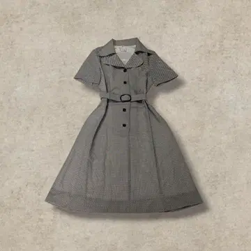 반팔 플레어 원피스 도트 A라인 14 새상품 쇼와 레트로 레트로 여자