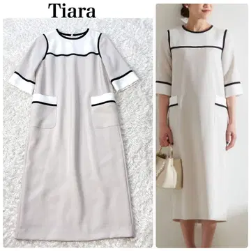 TIARA 티아라 컬러 블록 원피스 롱 최근 모델 M 사이즈