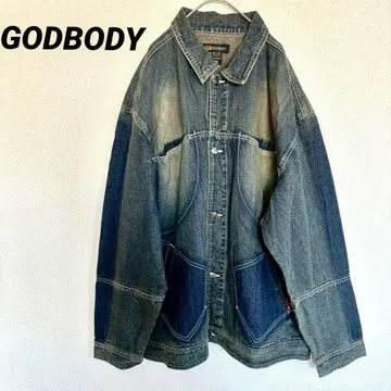 3842M 갓바디 데님 자켓 2XL 파랑 빅 3L 루즈핏 겉옷