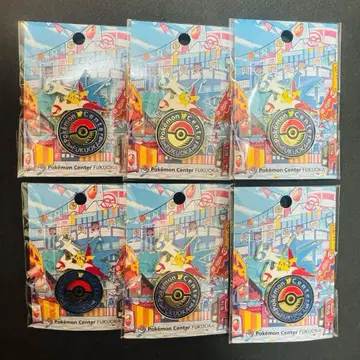 [ 미개봉 새상품 ] 포켓몬 센터 후쿠오카 로고 핀즈 6개 묶음 판매