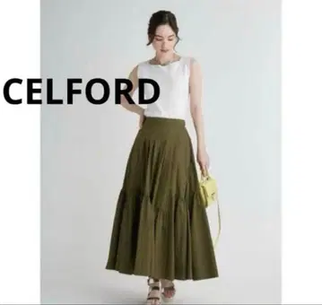 CELFORD 셀포드 아지메 티어드 타프타 스커트