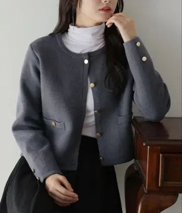 블루이스트 니트 가디건 M 사이즈 차콜 그레이