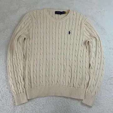 폴로 폴로 랄프로렌 케이블 니트 코튼 화이트 L
