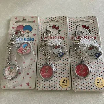 Lala & Hello Kitty 시계 키링 3개 세트