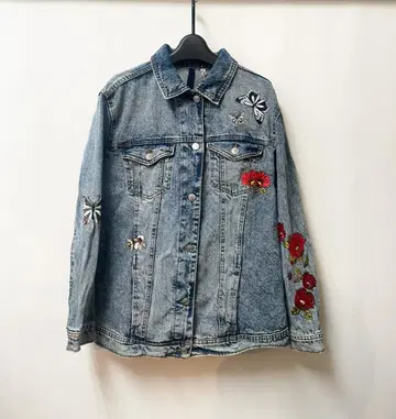 Stradivarius 스트라디바리우스 ZARA 자수 데님 자켓