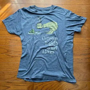 미국 빈티지 의류 닥터 수스 그린 에그 & 햄 프린트 빅 실루엣 T셔츠