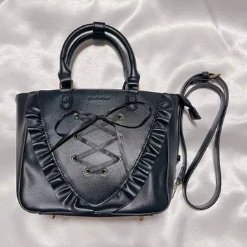 Baachoo 레이스업 리본 이타백 블랙