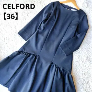 CELFORD 셀포드 종이상자 컷 원피스 세탁 가능 네이비 36