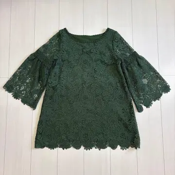새상품 KYOKO HIGA 쿄코 히가 전체 레이스 튜닉 그린 사이즈 M