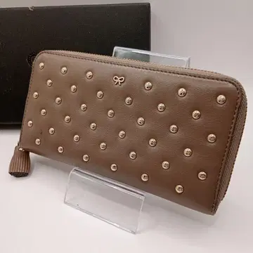 ANYA HINDMARCH 안야 힌드마치 브라운 장지갑 박스 포함