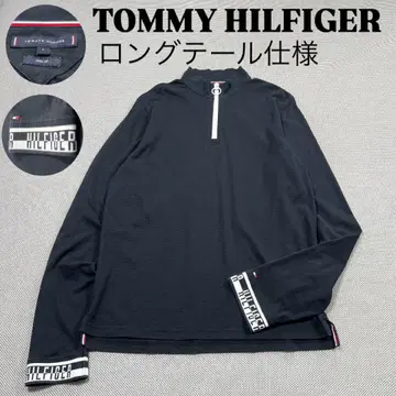 타미힐피거 골프 의류 L 하프 지퍼 소매 로고 블랙 롱 기장