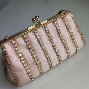 앤티크풍 스톤 장식 골드 파티 백