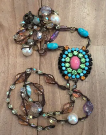 빈티지 비즈 목걸이