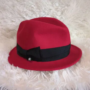 KNOX CA4LA 울 햇 중절모 빨간색 리본 카시라 57