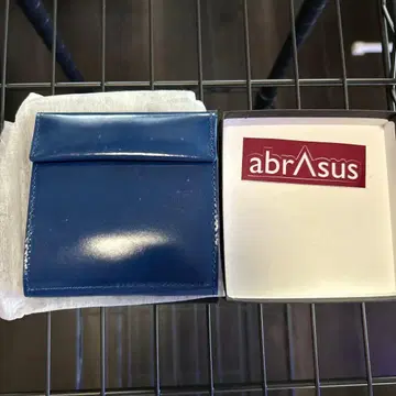 [ 상자 설명서 포함 ] abrAsus 파랑 가죽 접이식 지갑