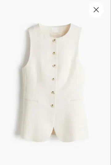 H&M 롱 베스트 아이보리 34