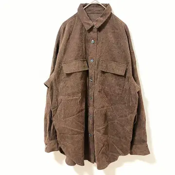 지유 브라운 코듀로이 자켓 포켓 허리 벨트 포함 M