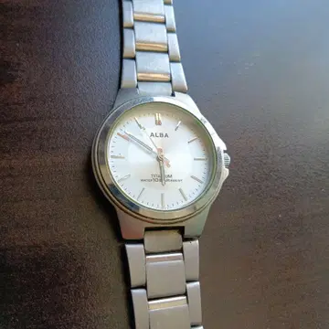 ALBA 티타늄제 실버 손목시계 작동 확인 완료