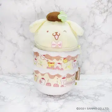 산리오 푸딩 케이크 파우치 폼폼푸딩 골드 체인 포함