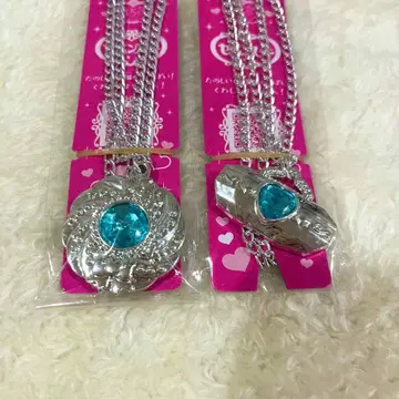 미사용 세본스타 목걸이 2세트 파랑 스톤 실버